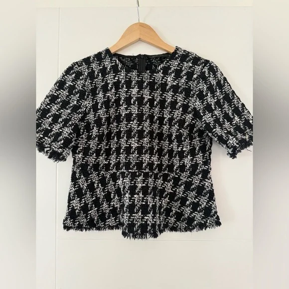 Zara Tweed Peplum Top, size medium - Picture 3 of 10